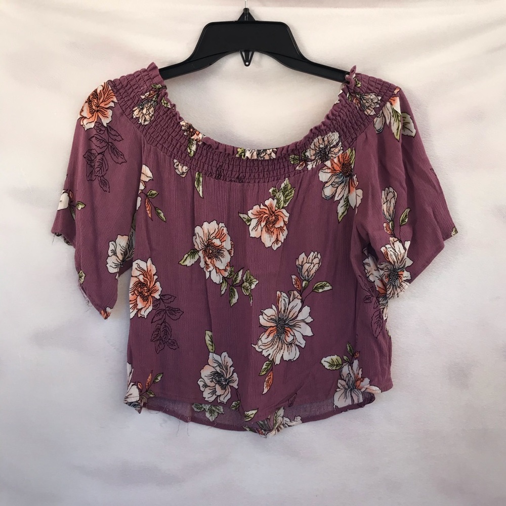 Iris Floral Off The Shoulder Top